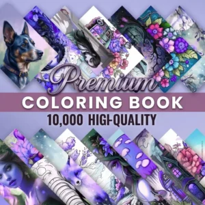 10000 coloring book pages premium bundle printable high quality designs animals floral fantasy PLR