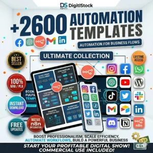 2,600+ Automation Templates for Business Workflows – n8n & Social Media Integration (PLR Included)